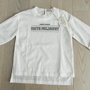 Brunello Cucinelli  Girls Youth Philosophy White Top ( 8 )